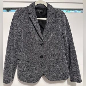 Talbots Classic Black and White Herringbone Blazer